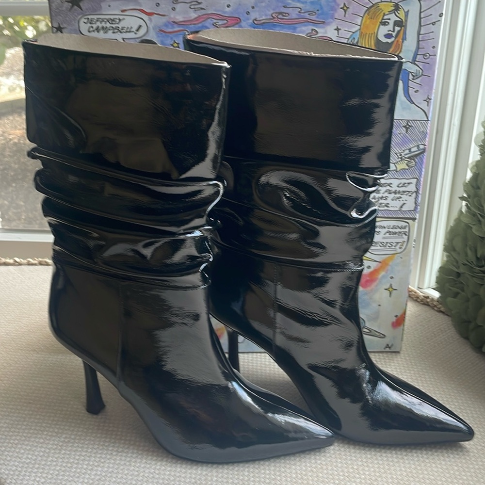 Jeffrey Campbell Patent Leather Crinkle Boot